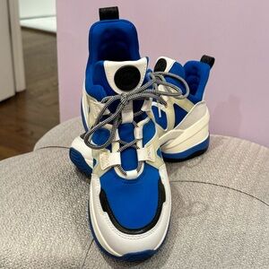 Michael Kors Olympia Trainer Sneakers. Blue with white platform. Size 6.5.